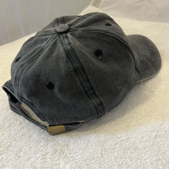 Dark Adjustable Grey Ball Cotton Cap with Palm Tree Beach Embroidery - Picture 6 of 14